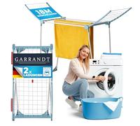 Garrandt Stendibiancheria pieghevole, stabile stendibiancheria ad ali, con superficie asciutta da 16 m, supporto per asciugatrice per biancheria domestica, colore nero, allungabile (blu Nevada)