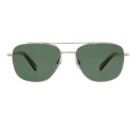 Garrett Leight El Capitan Sun Occhiali Da Sole Unisex Argento Pilot Verde 56mm