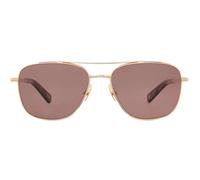 Garrett Leight El Capitan Sun Occhiali Da Sole Unisex Oro Pilot Rosso 56mm Polarizzato