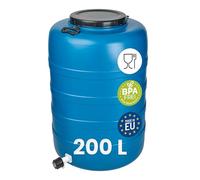 Garronda Bidone in Plastica 200 L e rubinetto HDPE con Coperchio Serbatoio Acqua per Raccolta Piovana Contenitore Alimentare per Stoccaggio e Fermentazione Grande Apertura GD-0186 Blu