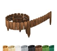 Garronda bordatura giardino bordura per aiuola staccionata in legno per giardino cordolo per aiuole Rollborder Recinzione Bassa Aiuola Lunghezza: 200 cm GD-0106 (Marrone scuro, Altezza: 8 cm)