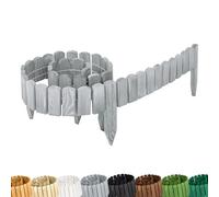 Garronda bordatura giardino bordura per aiuola staccionata in legno per giardino cordolo per aiuole Rollborder Recinzione Bassa Aiuola Lunghezza: 200 cm GD-0106 (Grigio, Altezza: 8 cm)