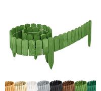 Garronda bordatura giardino bordura per aiuola staccionata in legno per giardino cordolo per aiuole Rollborder Recinzione Bassa Aiuola Lunghezza: 200 cm GD-0107 (Verde scuro, Altezza: 10 cm)