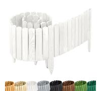Garronda bordatura giardino bordura per aiuola staccionata in legno per giardino cordolo per aiuole Rollborder Recinzione Bassa Aiuola Lunghezza: 200 cm GD-0109 (Bianco, Altezza: 30 cm)
