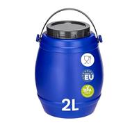 Garronda contenitore in plastica da 2,5 litri con coperchio, tanica acqua, piccolo bidone per acqua, scatola con coperchio perfetto per il trasporto sicuro e per la conservazione GD-0086, Blu