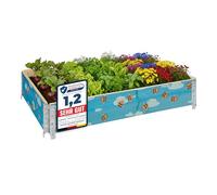 Garronda Orto Rialzato da Esterno con Stampa - Cassoni Orto Decorativi, Aiuola Rialzata in Legno 120x80x20 cm per Piante, Fiori, Erbe, Frutta e Verdura GD-0075 (Ape con sfondo, 1 pz)