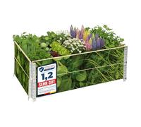 Garronda Orto Rialzato da Esterno con Stampa - Cassoni Orto Decorativi, Aiuola Rialzata in Legno 120x80x20 cm per Piante, Fiori, Erbe, Frutta e Verdura GD-0075 (Foglie di piante, 2 pz)