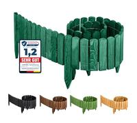 Garronda Rollborder bordure per aiuole e prato, recinzione staccionata in legno flessibile 200 cm, bordatura da giardino esterno, delimitatore aiuole GD-0046 (Verde Smeraldo, Altezza: 8 cm)