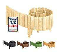 Garronda Rollborder bordure per aiuole e prato recinzione staccionata in legno flessibile 200 cm bordatura da giardino esterno delimitatore aiuole GD-0046 (Naturale Altezza: 30 cm)
