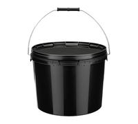 Garronda Secchio con coperchio 10 L per la conservazione di prodotti alimentari e chimici 5 Pezzi Nero GD-0104