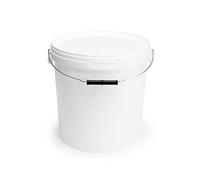 Garronda Secchio con Coperchio 20 L per la conservazione di Prodotti Alimentari e chimici 5 Pezzi Bianco GD-0071