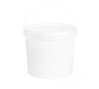 Garronda Secchio con Coperchio 5 L 10 Pezzi Bianco GD-0071 | Contenitore di plastica per alimenti farina miele cereali pasta conserve prodotti secchi o umidi