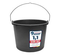 Garronda Secchio da Cantiere 12 L - robusto secchio plastica per malta in plastica riciclata con manico in metallo, mastello stabile da muratore per cantiere, giardino GD-0168