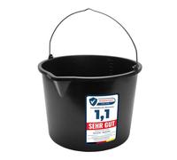 Garronda Secchio da Cantiere 15 L con Beccuccio - robusto secchio plastica per malta in plastica riciclata con manico in metallo, mastello stabile da muratore per cantiere, giardino GD-0168