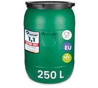 Garronda Serbatoio Acqua in plastica HDPE da 250 Litri a Bocca Larga con Coperchio, Realizzato in Materiale Privo di BPA, cisterna plastica Universale, tanica per Il Giardino GD-0078, Verde