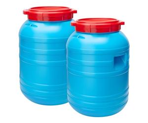 Garronda Set da 2, tanica di plastica da 30 litri, realizzata in HDPE per uso alimentare, adatta come serbatoio acqua per il giardino, contenitore per alimenti, bidone plastica universale GD-0055, Blu