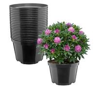 Garronda Set da 20 Vaso Plastica Rotondo Ø27 x 17,5 cm (7,5L) per Piante con Fori di Drenaggio Vasi Plastica per Coltivazione Interno ed Esterno Serra Giardino Resistenti e Leggeri Nero GD-0202