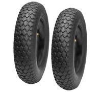 Garronda Set di 2 Copertone 4.80/4.00-8 2PR con Camera d’Aria (AV) per Ruota Carriola, compatibile con Ruote per Carrello, Ø 39 cm, idoneo fino a 120 kg GD-0164, Nero