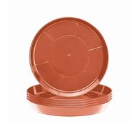 Garronda Sottovasi per Piante Rotondi in Plastica da Esterno e da Interno per Fiori e Giardini GD-0026 (5 Pezzi - Terracotta, ⌀ 45 cm H 5,6 cm)