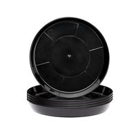 Garronda Sottovasi per Piante Rotondi in Plastica da Esterno e da Interno per Fiori e Giardini GD-0026 (5 Pezzi - Neri, ⌀ 24 cm H 3 cm)