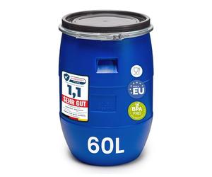 Garronda tanica di plastica da 60 litri, realizzata in HDPE per uso alimentare, adatta come serbatoio acqua per il giardino, contenitore per alimenti, bidone plastica universale GD-0078, Blu