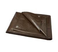 Garronda Telo Impermeabile Esterno, Telone Occhiellato Impermeabile in PP laminato PE per Giardino, Campeggio, Piscina, Copriauto, Barche, Legna GD-0162 (3x5 m, Marrone 200 g/m²)