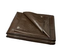 Garronda Telo Impermeabile Esterno, Telone Occhiellato Impermeabile in PP laminato PE per Giardino, Campeggio, Piscina, Copriauto, Barche, Legna GD-0162 (6x8 m, Marrone 200 g/m²)