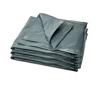 Garronda Telo Impermeabile Esterno, Telone Occhiellato Impermeabile in PP laminato PE per Giardino, Campeggio, Piscina, Copriauto, Barche, Legna GD-0162 (12x18 m, Grigio 120 g/m²)