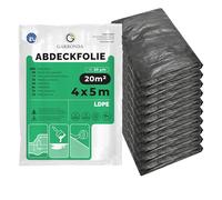 Garronda Telo per Imbiancare 4x5 m, 10 pezzi, Multiuso Teli per imbiancare LDPE 20 micron, Telo copritutto per mobili e pavimenti per pittura e lavori, grigio, coperture GD-0222
