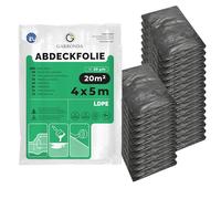 Garronda Telo per Imbiancare 4x5 m, 25 pezzi, Multiuso Teli per imbiancare LDPE 20 micron, Telo copritutto per mobili e pavimenti per pittura e lavori, grigio, coperture GD-0222
