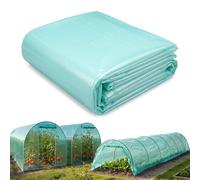 Garronda Telo Serra Trasparente Verde 6 x 8 m Pellicola in Plastica LDPE Stabilizzato UV Copertura Serra Resistente agli Strappi per Tunnel Giardino Orto Protezione Piante GD-0198