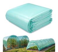 Garronda Telo Serra Trasparente Verde 8 x 10 m Pellicola in Plastica LDPE Stabilizzato UV Copertura Serra Resistente agli Strappi per Tunnel Giardino Orto Protezione Piante GD-0198