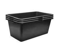 Garronda Vasca per Malta 3 Pezzi 60 L Rettangolare - mastello robusto in plastica riciclata, contenitore e vasca da muratore per cemento, giardino o officina GD-0169