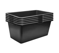 Garronda Vasca per Malta 5 Pezzi 60 L Rettangolare - mastello robusto in plastica riciclata, contenitore e vasca da muratore per cemento, giardino o officina GD-0169