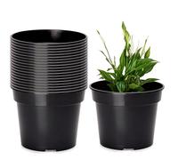 Garronda Vasi per Piante Rotondi in Plastica da Esterno e da Interno per Fiori e Giardini GD-0025 (20 Pezzi - Neri, ⌀ 26 cm H 21 cm)