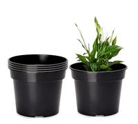 Garronda Vasi per Piante Rotondi in Plastica da Esterno e da Interno per Fiori e Giardini GD-0025 (5 Pezzi - Nero, ⌀ 17 cm H 13 cm)