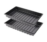 Garronda Vassoio da coltivazione, vassoio in plastica per mini serra e piantine, vassoio per piante e giardino, vassoio per germinazione impermeabile, ideale per orto e balcone, set di 2 (53 x 32 cm