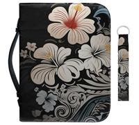 Garronmavis 2 custodie per bibbia con piante di ibisco, per uomini e donne, custodia per libri della Bibbia con piante retrò, borsa per pittura sacra della Bibbia - 2XL