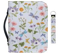 Garronmavis 2 custodie per bibbia con piante, farfalle, libellule, per ragazze, mamme, fiori, piante, bibbia, borse, accessori per la Bibbia, 2XL