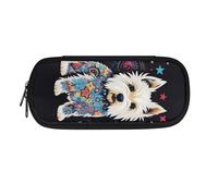 Garronmavis Astuccio per matite con squalo in stile cartone animato, per la scuola, multi-slot con cielo stellato e farfalla, astuccio per cancelleria, West Highland White Terrier, Zaino per la scuola