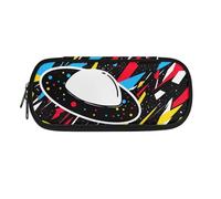 Garronmavis Astuccio portapenne di grande capacità, con cerniera, astuccio per la scuola, organizer portatile per cancelleria per ufficio, scuola, ragazzi, uomini, Astronave Starry Sky, Zaino per la