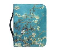 Garronmavis Custodia per bibbia con cerniera e motivo fiori di mandorlo per donne e uomini, con copertina per la Bibbia di Van Gogh, dipinti impressionisti, borsa porta bibbia - L