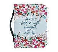 Garronmavis Custodia per Bibbia con Citazione del Signore dei Fiori da Donna Custodia con Cerniera per Libri Bibbia, Borsa estetica per Arti Floreali - XXL, Citazione del Signore dei Fiori,