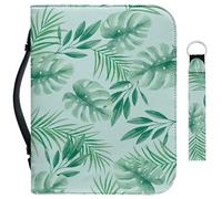Garronmavis Custodia per la Bibbia con piante di Monstera ad acquerello, 2 pezzi, per ragazza, mamma, pianta verde, Bibbia, borsa per pittura botanica, accessori per la Bibbia, XL
