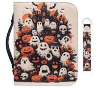 Garronmavis Custodia per la Bibbia di Halloween con manico e portachiavi, borsa per la Bibbia del giorno dei morti, borsa protettiva per la Bibbia del giorno dei morti, XL
