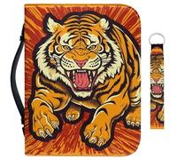 Garronmavis Custodia per libri biblici con tigre che corre 2 pezzi, per uomini e donne, motivo tigri ruggenti, borsa della Bibbia con pittura di animali, taglia M