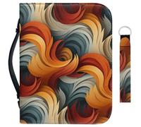 Garronmavis Custodia protettiva per bibbia con scultura di piante in carta con manico e portachiavi, borsa per la Bibbia con motivo a vortice, arte moderna, 2XL