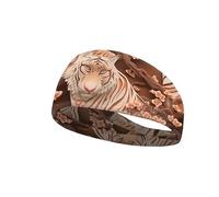 Garronmavis Fasce larghe per capelli da donna, con tigri artistiche, per allenamento, sculture di carta