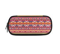 Garronmavis Grande capacità cuore Patten Pencil Case, doppia cerniera Rock&Roll Skull Pencil Box,Boston Terrier Pen Bag Studenti, Southwest Zigzag Rhowbus, Zaino per la scuola