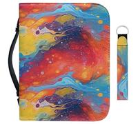 Garronmavis Quadri fluidi ad acquerello, 2 pezzi, copertina per bibbia da donna, custodia colorata con cerniera, borsa per libri biblici per arti astratte, 2XL